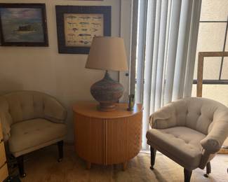 Pair of custom arm chairs