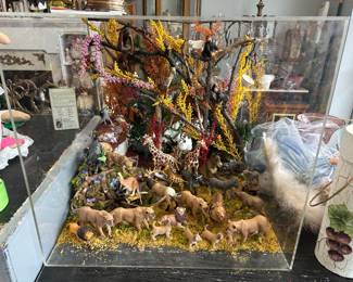 Animal menagerie set in plexiglass case