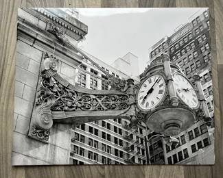 So ironically caught the old original Marshall Fields clock. I can’t recall it’s been bought again by somebody else who bought them, etc..