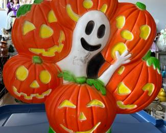 Vintage Halloween plastic signage