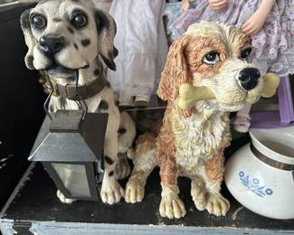 Cute dogs at attention