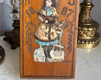 really nice carved and colored old wood box