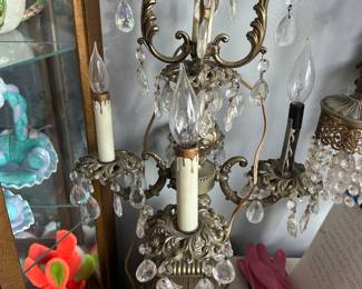 Stunning grass and crystal lighted centerpiece