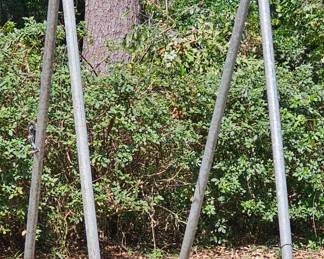 Custom made game cleaning rack with gambrel and hand winch. Large but can be moved with 2 people