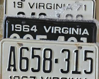 Matching pairs of VTG Virginia license plates
