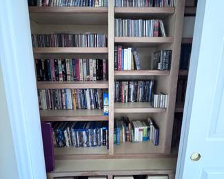 Books, CDs , blue rays, etc