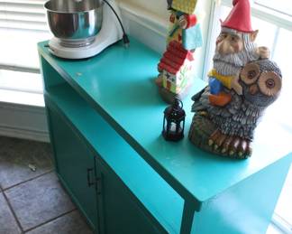Painted Cabinet, Ceramic Gnomes