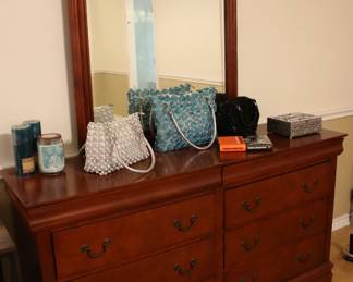 Eight Drawer Dresser & Mirror