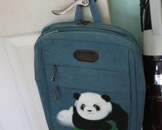 Painted Panda Denim Backpack
