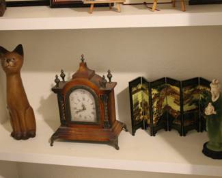 Home Decor, Carved Wooden Cat