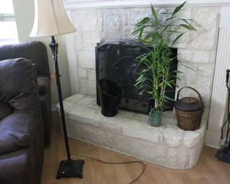 Floor Lamp, Living Bamboo Plant
