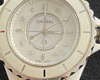 HKM073 - Chanel J12 White Ceramic Diamond Accent Watch