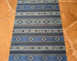 Beautiful handwoven/dyed Oaxacan rug, 60" x 32"