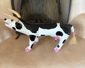 Folk art cow, unsigned