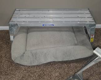 (2) pet beds and a Portable work platform