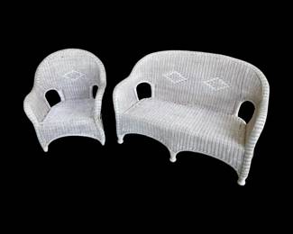 White Wicker Sofa Rocking Chair
