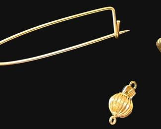 14k Gold Clasp, Earring Back, Pin 1.26g Total