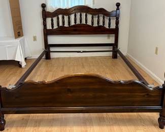 Wooden Full Sized Headboard, Footboard, And Bed Frame
