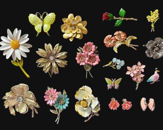 Floral Brooches Earrings