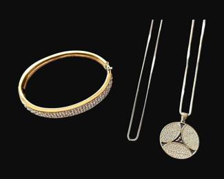 Sterling Silver Necklaces Bracelet 33.31g Total