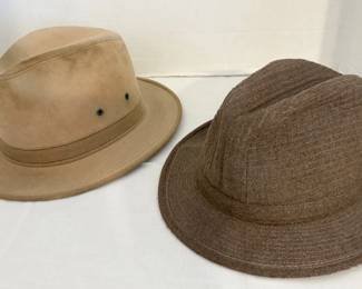 Mens Vintage Hats London Fog And Tan Hat, Made In USA