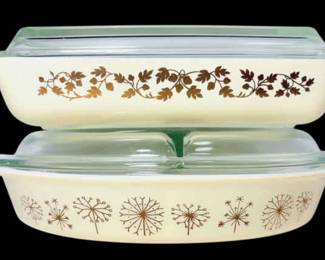 006 Pyrex Dandelion And Golden Acorn Casserole Dishes