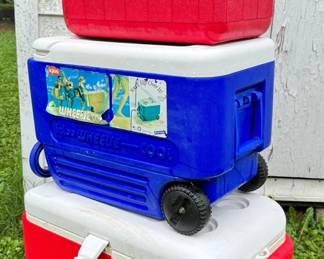 Three Igloo Coleman Coolers