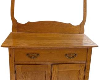 Antique Oak Washstand Cabinet