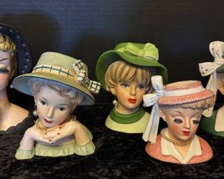 Vintage Napco Lady Head Vases
