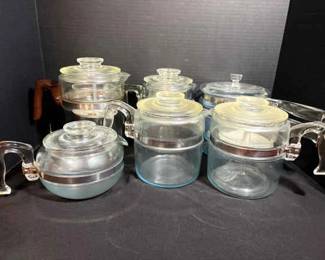Vintage Pyrex Flameware Glass Coffee And Tee Percolators