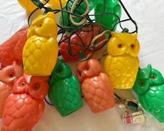 Vintage 1970s Owl String Lights