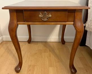 Queen Anne Style Wooden Nightstand
