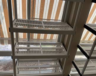 $40 EACH PLASTIC SHELVING ( SIX AVAILABLE )