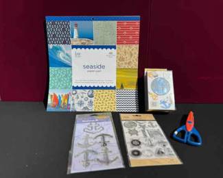 Creative Memories Anchor Punch, Seaside Paper Pad, And Crafting Accessories
