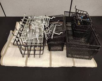 Wire Baskets and Pegboard Hook Lot