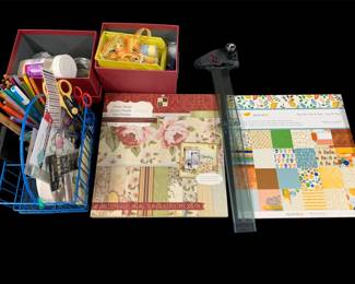 Craft Paper, Clear Stamps, Rhinestones, Scissors