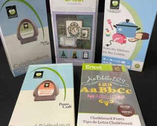 CRICUT Cartridges Celebrations, From My Kitchen, Fancy Frames, Beyond Birthdays And Chalkboard Font