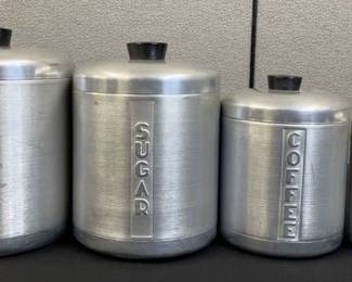Four Vintage Kitchen Canisters