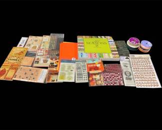 All Seasons Cardstock, Letters, Ribbon, Stickers, Clear Stamps