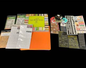 All Seasons Cardstock, Clear Stamps, Stickers, Letters, Ribbon