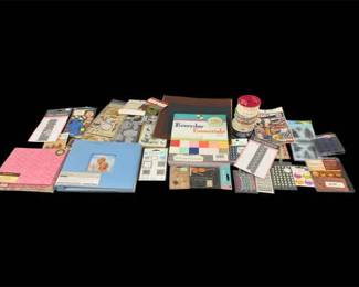 Three Scrapbooks, Cardstock, Stickers, Clear Stamps, Dies, Pendants