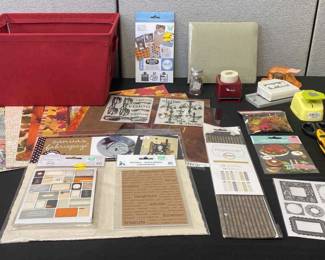 Fall Theme Scrapbooking Paper Craft Collection With Storage Bin