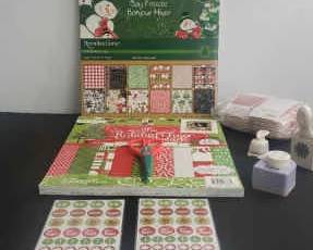 Christmas Stock Paper, Deck The Hall Gift Tags, 3 Hole Punch Stamps