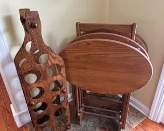 Wine Rack, 4 TV Tables/Rack