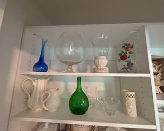 Pitchers, Lenox, Blue/Green Glass