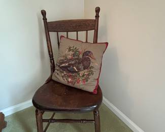 Antique Chair, Duck Pillow