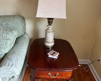 End Table, Vintage Lamp