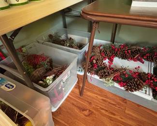 Bins of Garlands, Bows, Ribbons