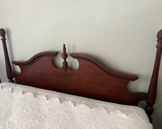Closer view of the headboard for the queen-size bed.