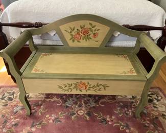 Hand-painted two-person bench by fourstargroup.